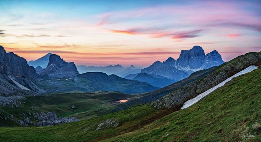 Východ slunce na Passo Giau